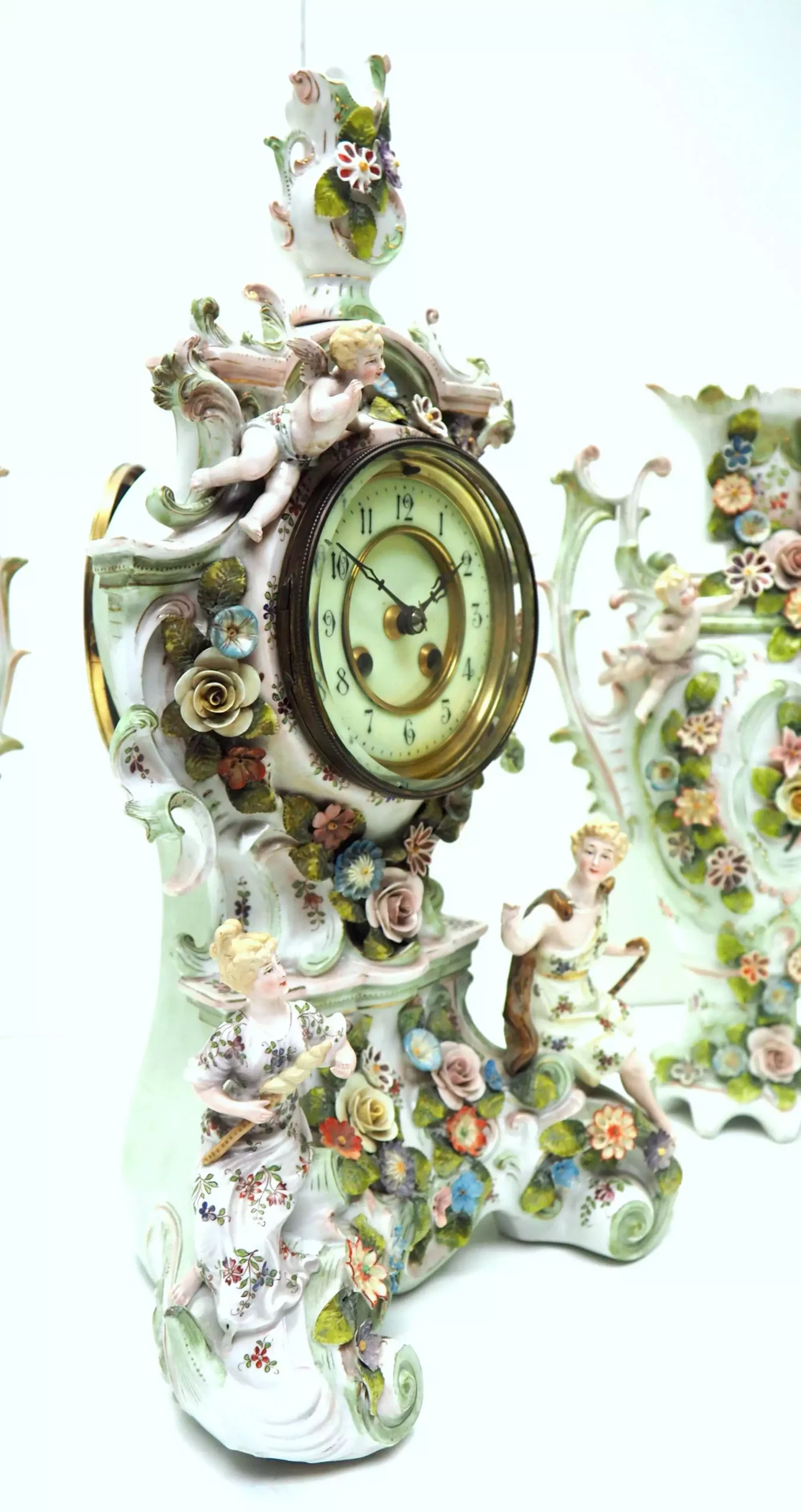 Vintage English Fusee Skeleton Clock 8-Day Fusee Timepiece Mantel Clock All Under Dome, view 3