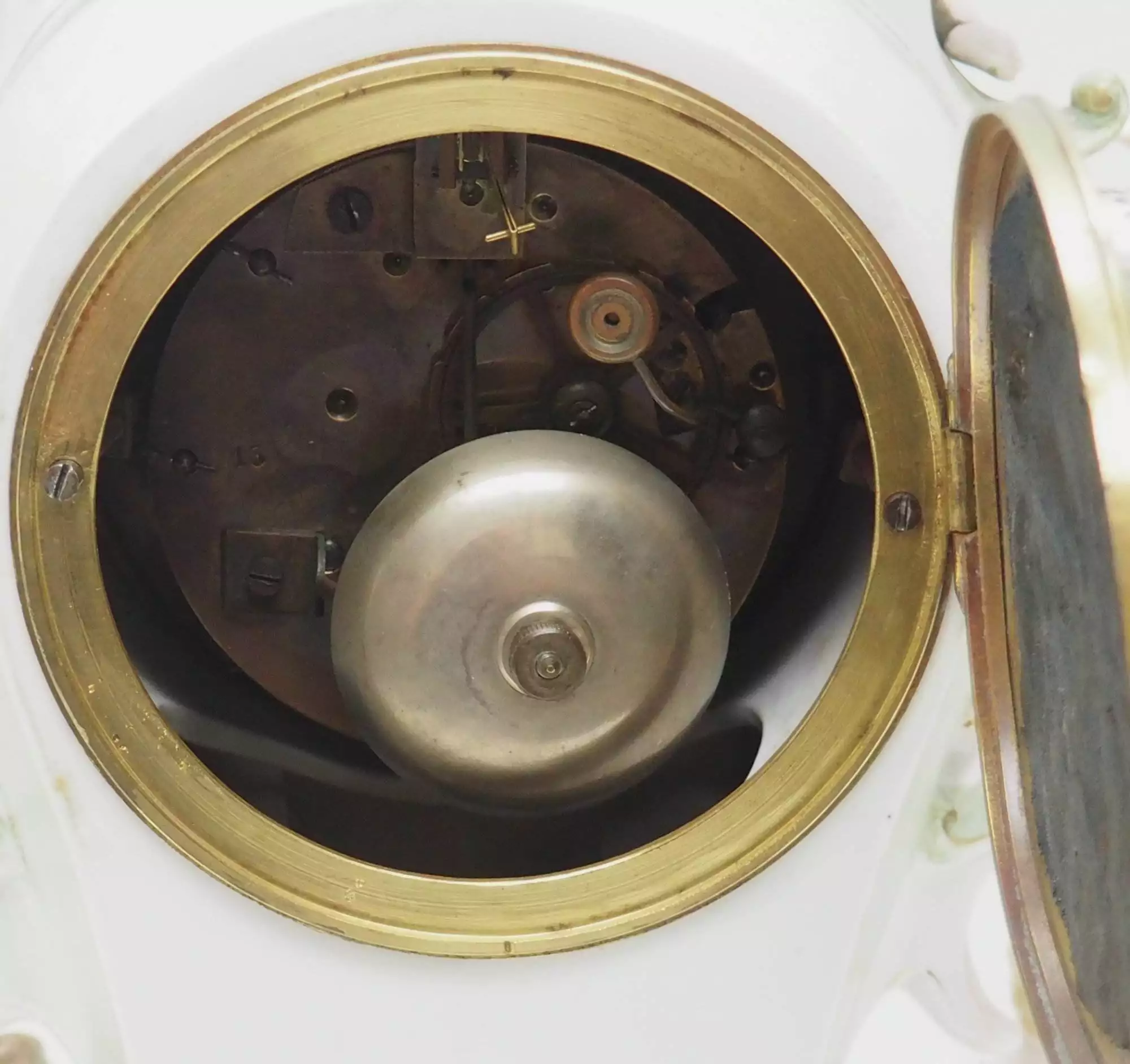 Vintage English Fusee Skeleton Clock 8-Day Fusee Timepiece Mantel Clock All Under Dome, view 2