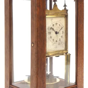 Rare Impressive Antique Oak Cased 8-Day Twin Weight Striking Vienna Regulator Wall Clock by Gustav Becker