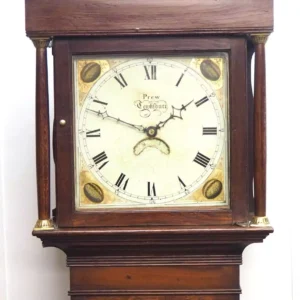 Fantastic Art Nouveau Solid Mahogany Timepiece Clock with Satinwood Inlaid Decoration