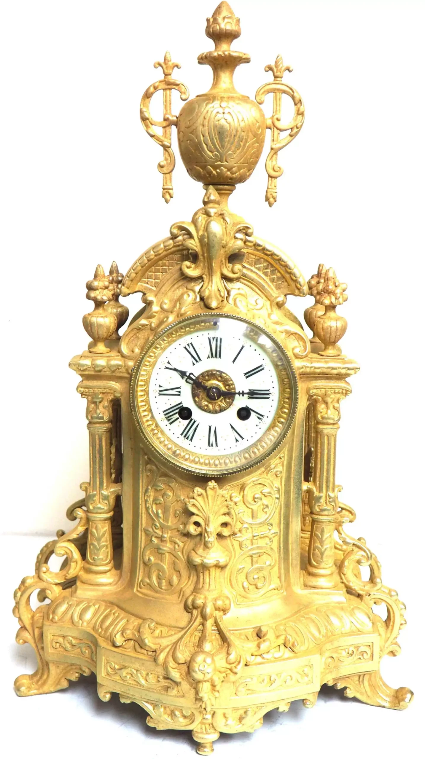 Lenzkirch Carved Bracket Clock, Oak Cased Striking 8-Day Mantle Clock, view 7