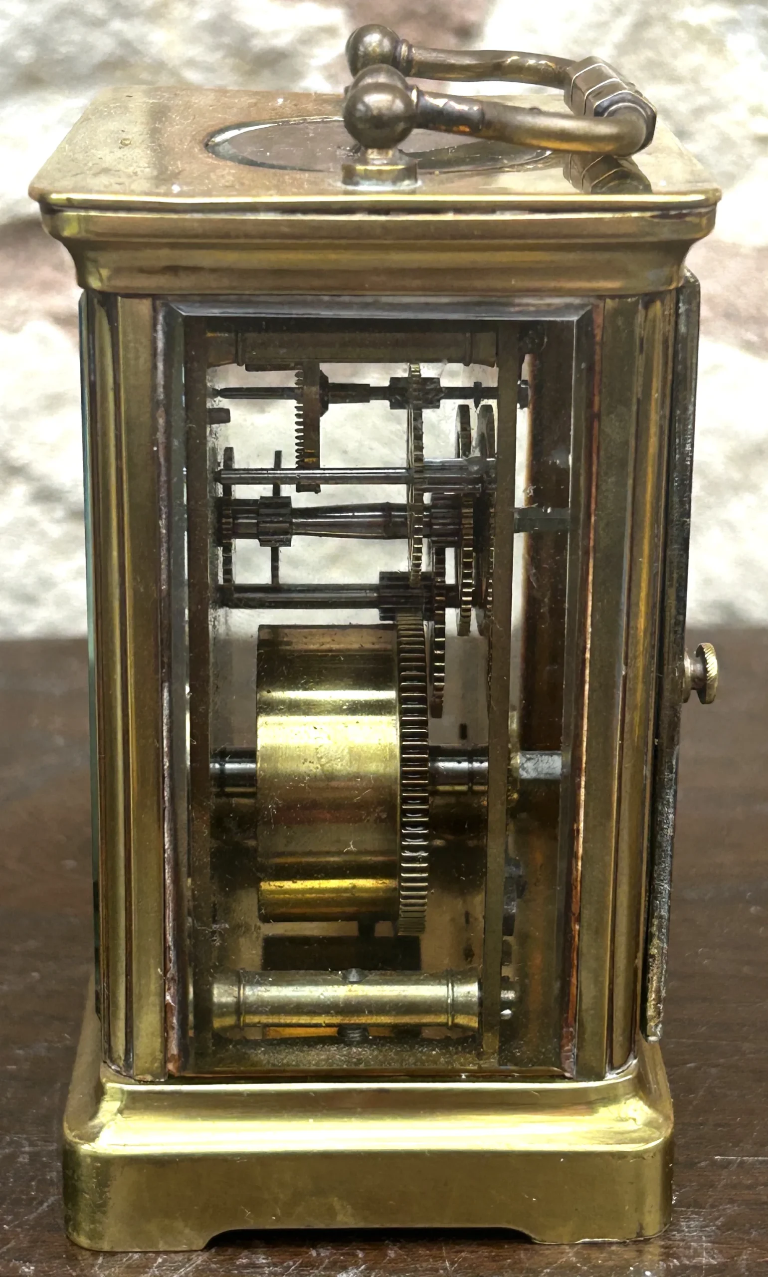 Incredible Rosewood Mini drop dial Clock Fusee movement, view 3