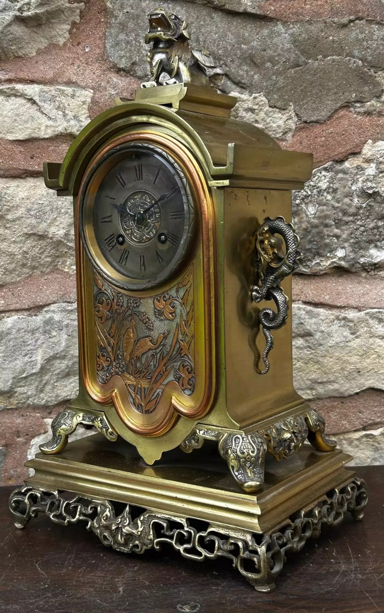 Architectural Slate Mantle clock, Rare movement - 8 Day bell striking, view 12