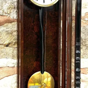 Large Antique English Slate & Marble 8-Day Mantel Clock C1900