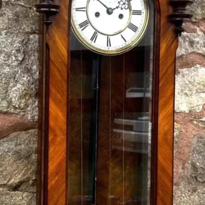 Large Antique English Slate & Marble 8-Day Mantel Clock C1900, view 2