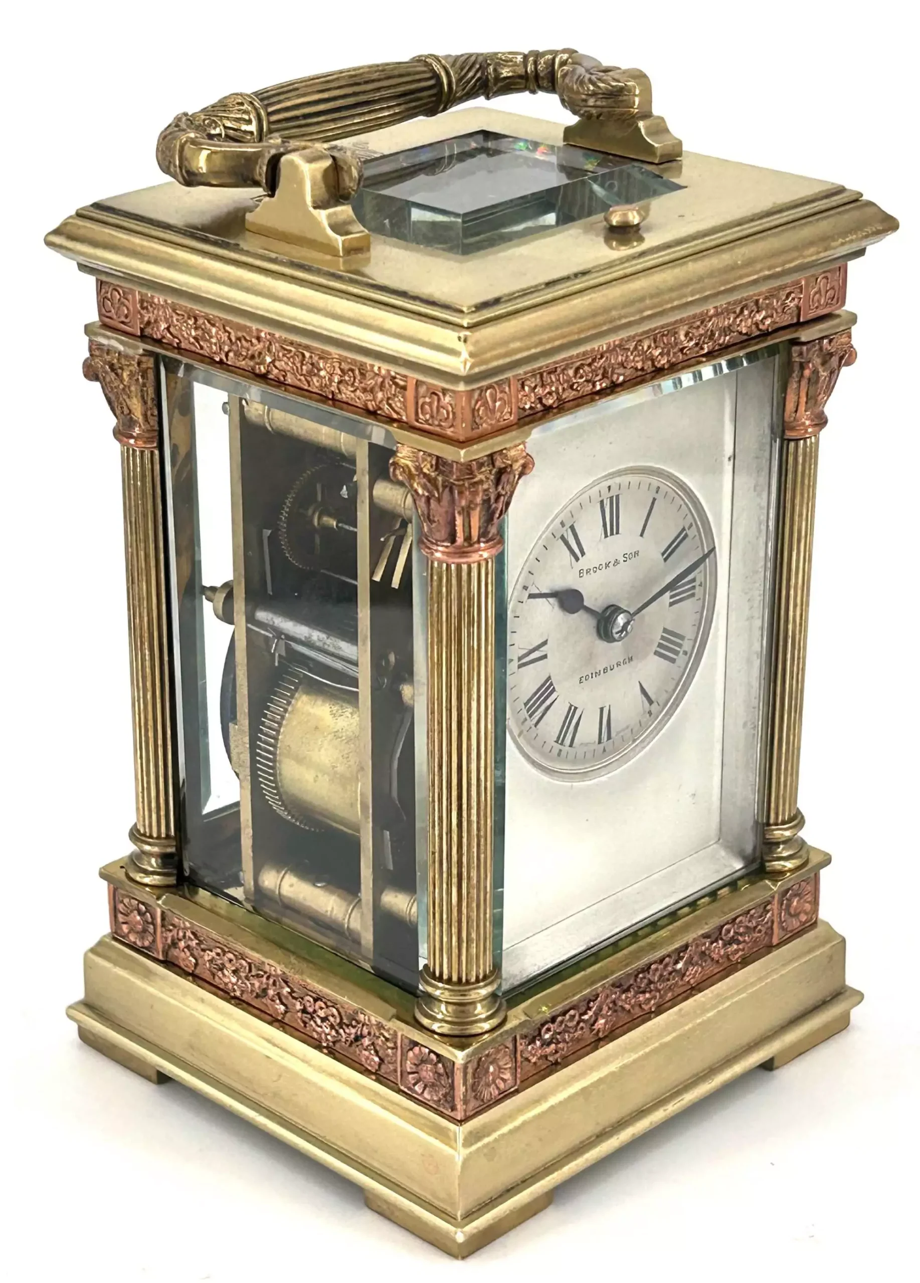 Georgian gorge Bonze Ormolu case Antique French 8-Day Carriage Clock C1850, view 8