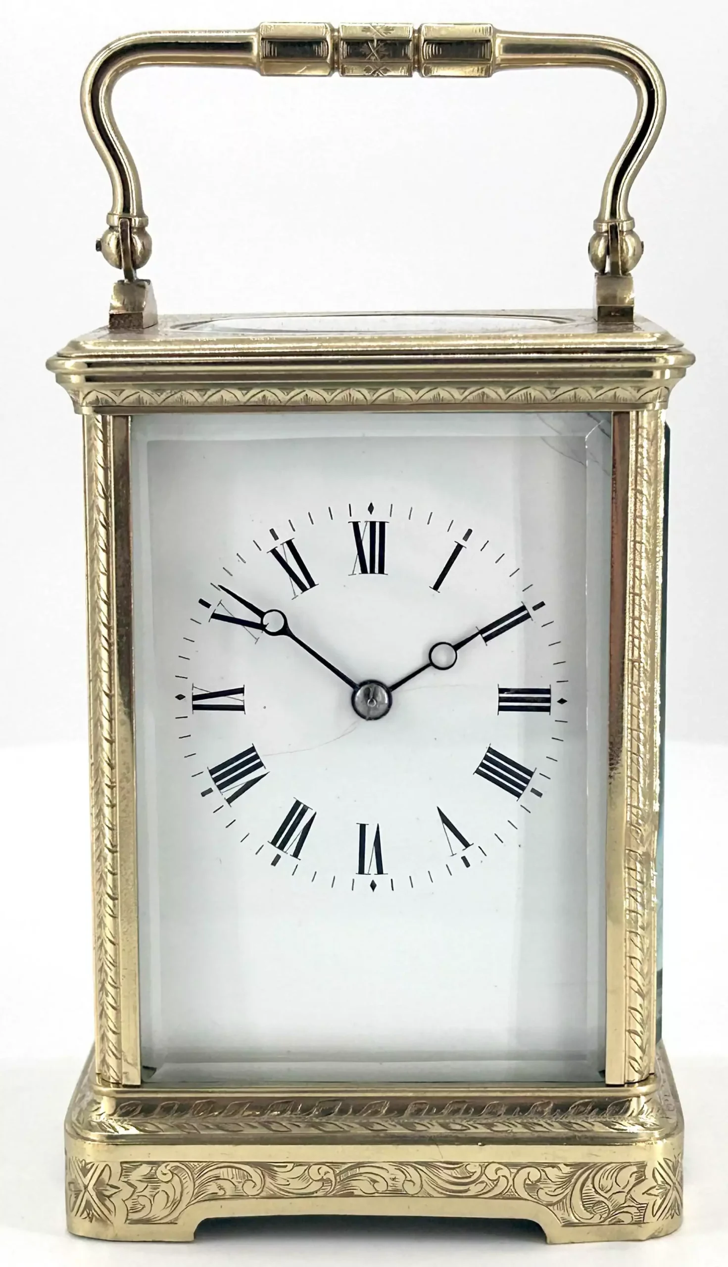 Georgian gorge Bonze Ormolu case Antique French 8-Day Carriage Clock C1850, view 9