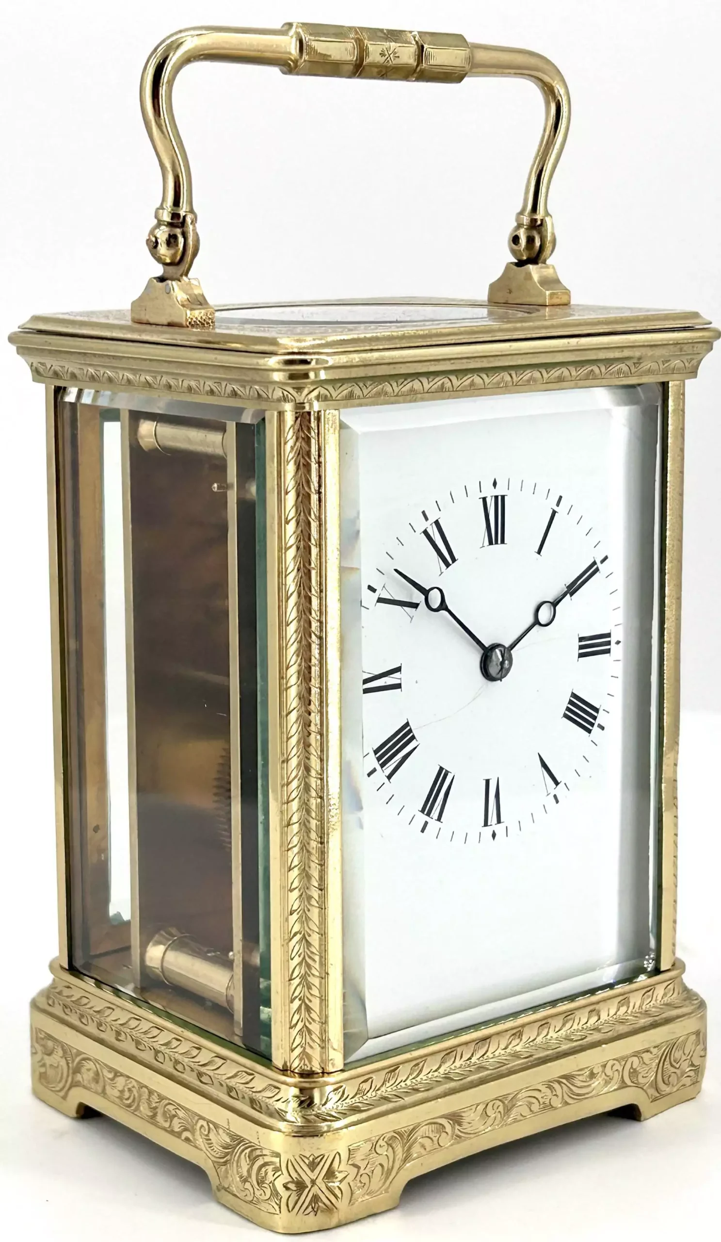 Georgian gorge Bonze Ormolu case Antique French 8-Day Carriage Clock C1850, view 10
