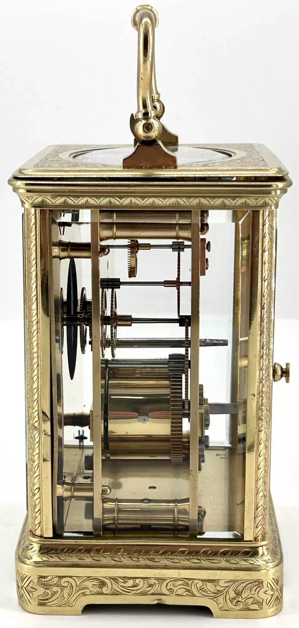 Georgian gorge Bonze Ormolu case Antique French 8-Day Carriage Clock C1850, view 3