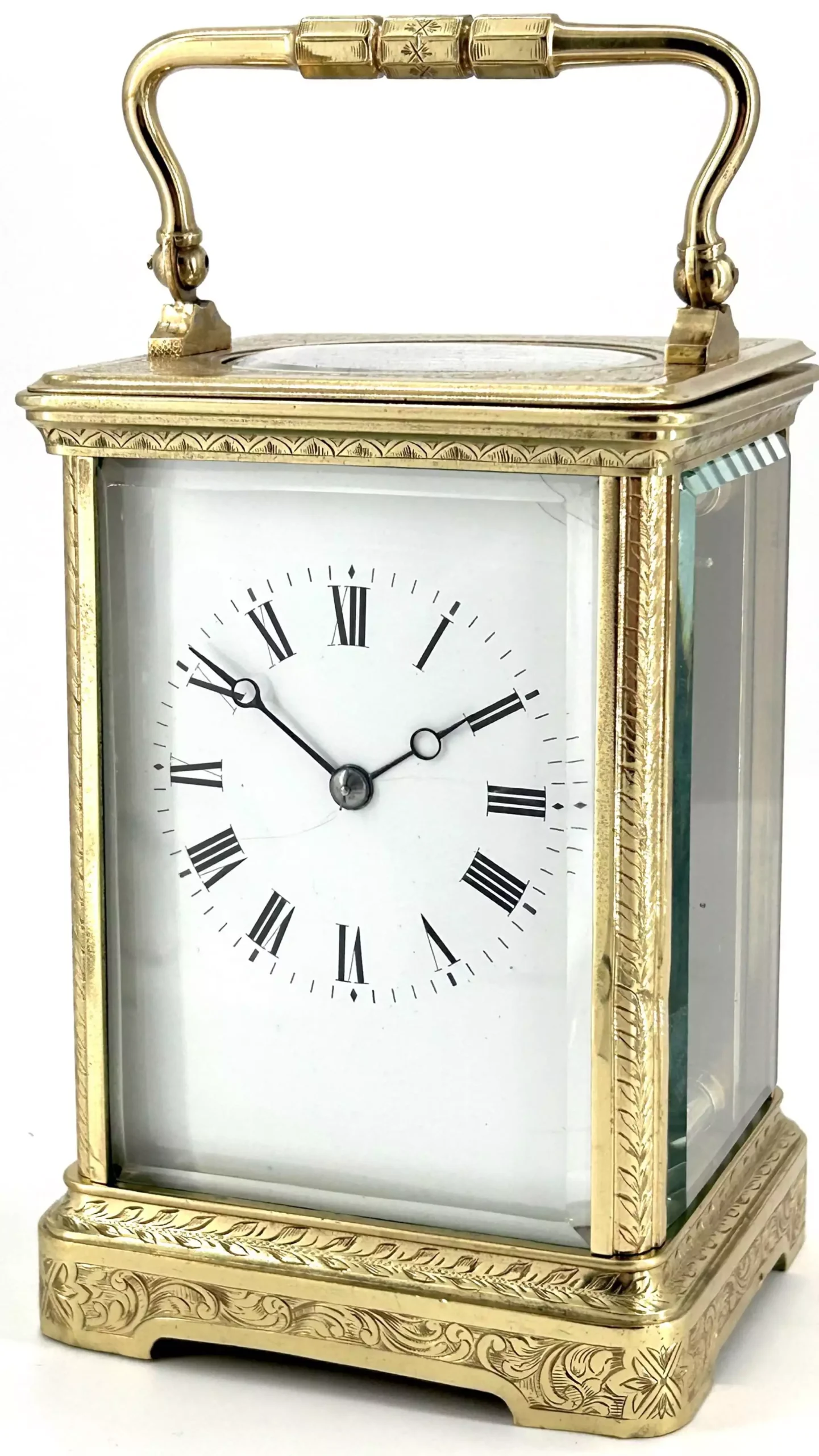 Georgian gorge Bonze Ormolu case Antique French 8-Day Carriage Clock C1850, view 11