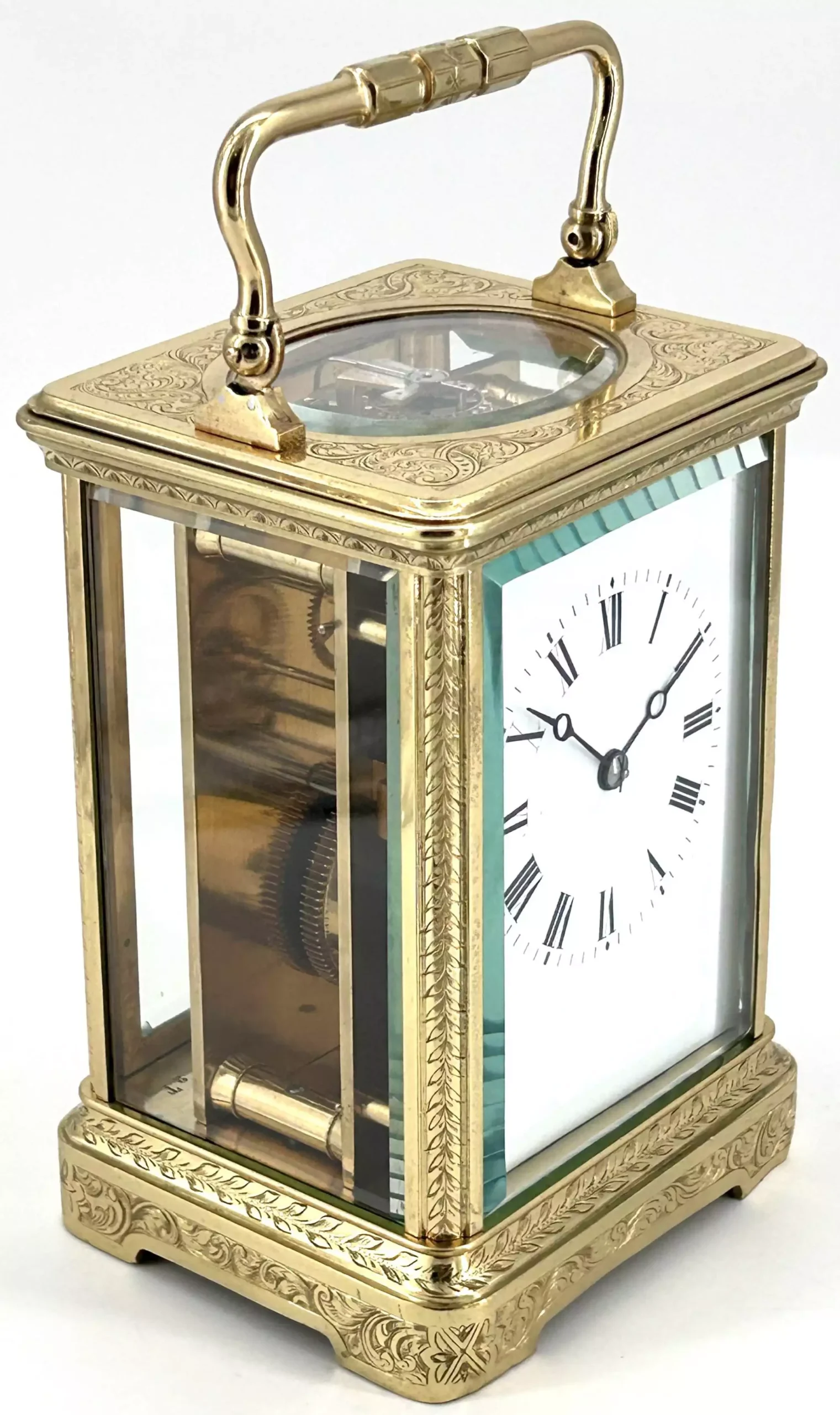Georgian gorge Bonze Ormolu case Antique French 8-Day Carriage Clock C1850, view 12