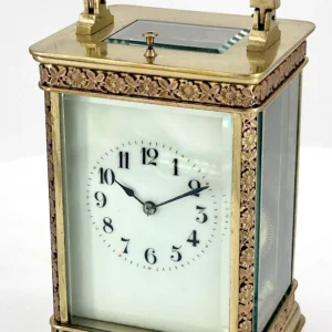 Fabulous Fret work cased Antique French 8-Day Carriage Clock C1900, view 2
