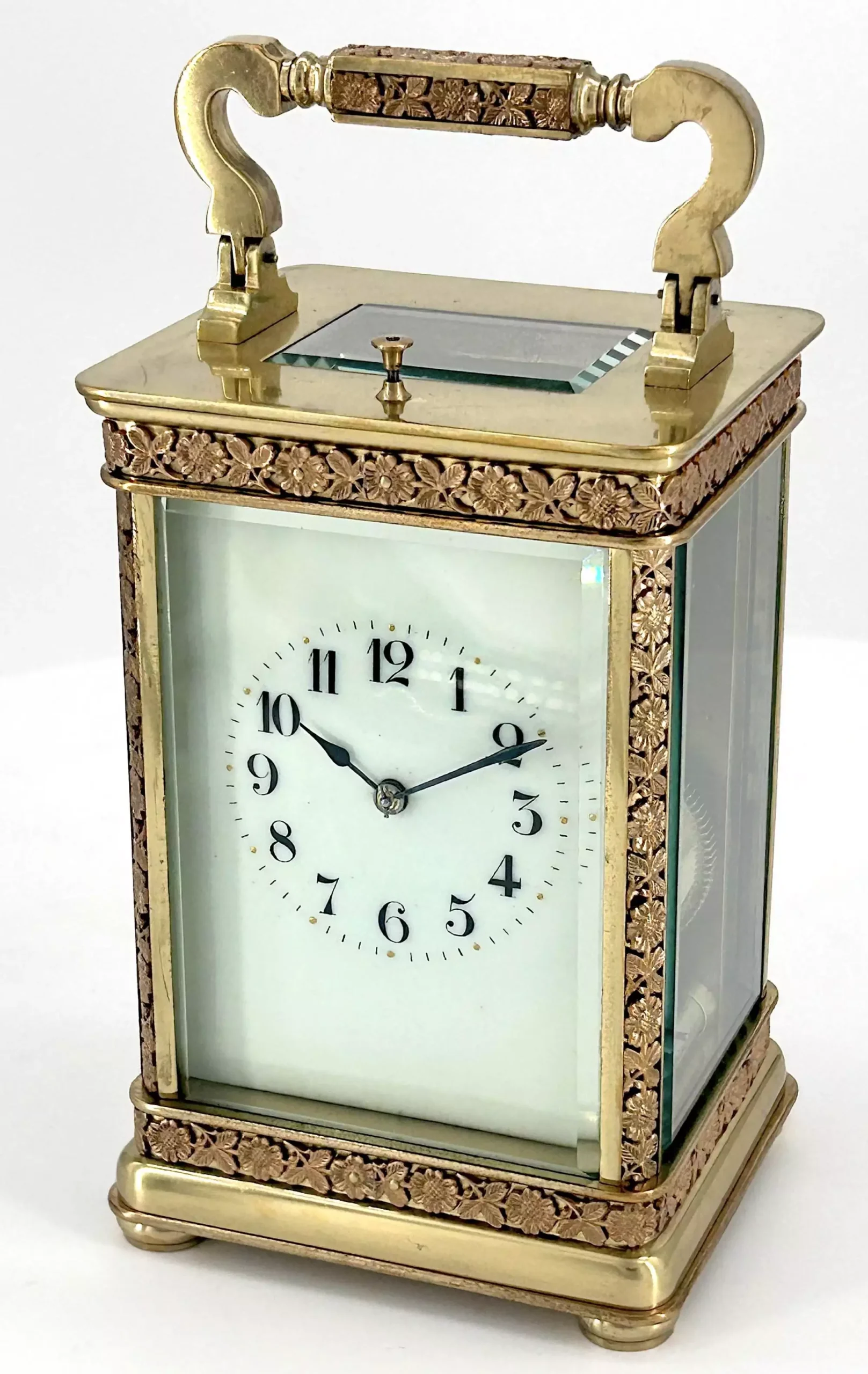 Fabulous Fret work cased Antique French 8-Day Carriage Clock C1900, view 2