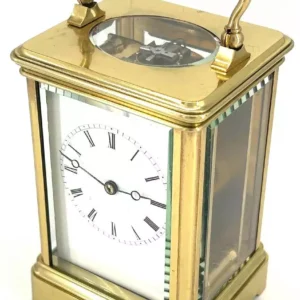 Impressive Antique Architectural masked Dial Carriage Clock - French 8-Day gong striking Carriage Clock C1860