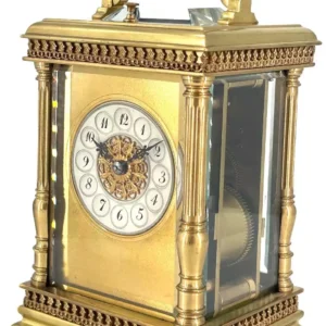 Stunning Antique Carriage Clock, Victorian French 8-Day Carriage Clock C1900