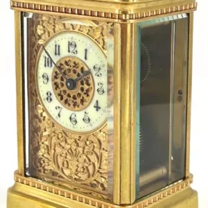 Stunning Antique Carriage Clock, Victorian French 8-Day Carriage Clock C1900, view 2