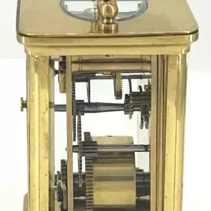 Stunning Antique Carriage Clock With Original Gilt Finish, Victorian Gothic French 8-Day Carriage Clock C1895, view 2
