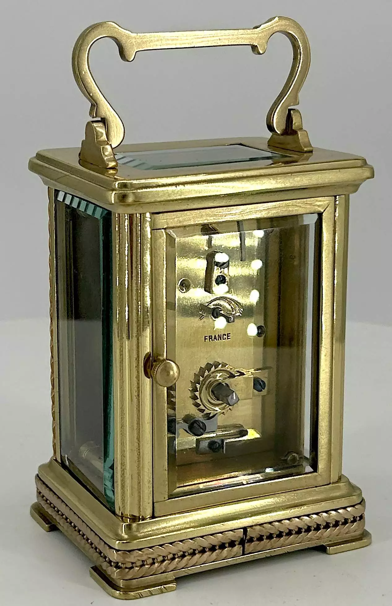 Lovely Antique Masked dial Carriage Clock, French 8-Day Carriage Clock C1900, view 2