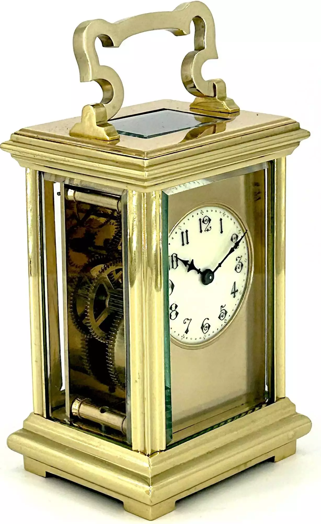 Antique Edwardian inlaid Mahogany Balloon Shape Mantel Clock C1905, view 11