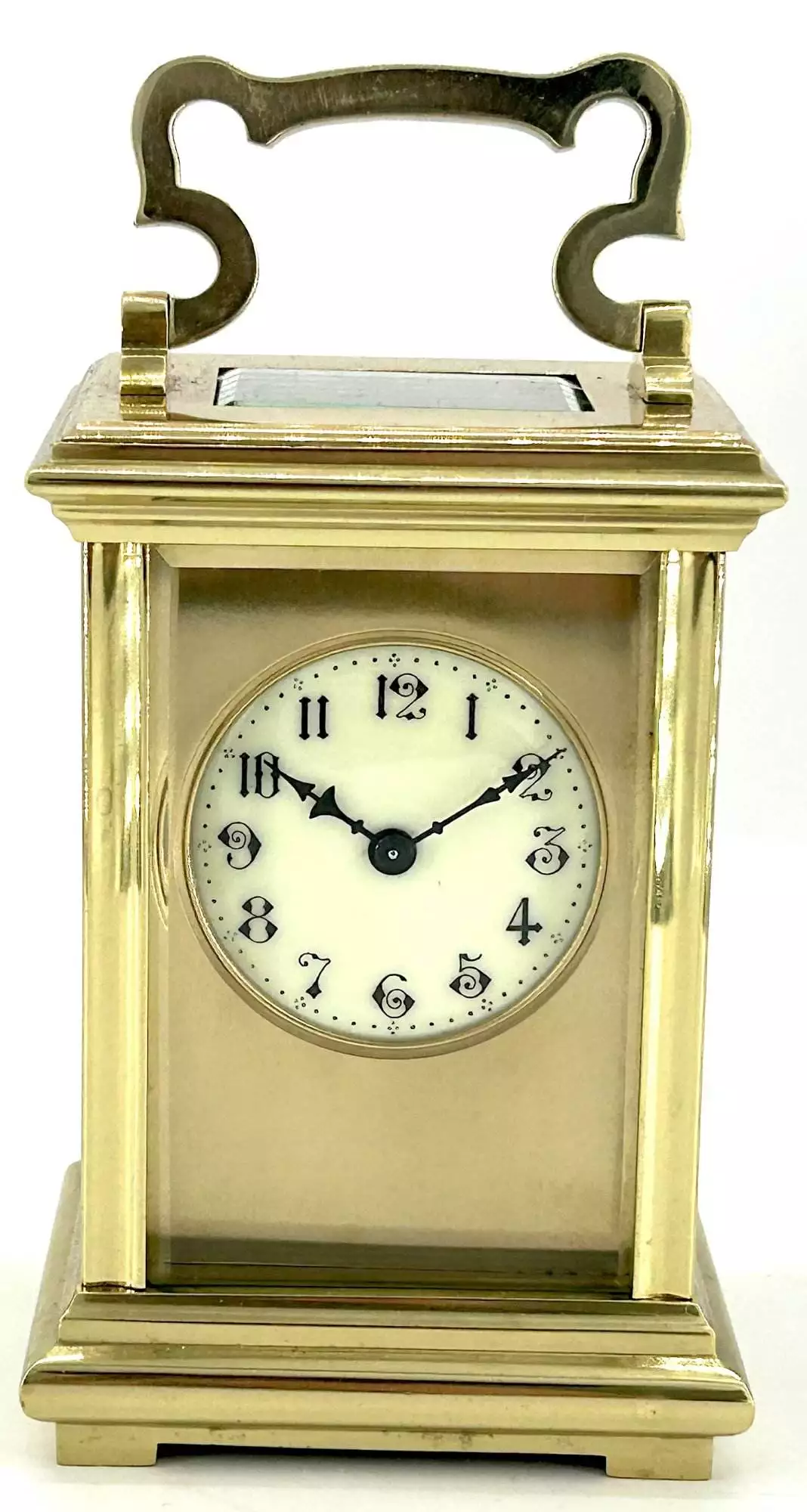 Antique Edwardian inlaid Mahogany Balloon Shape Mantel Clock C1905, view 2