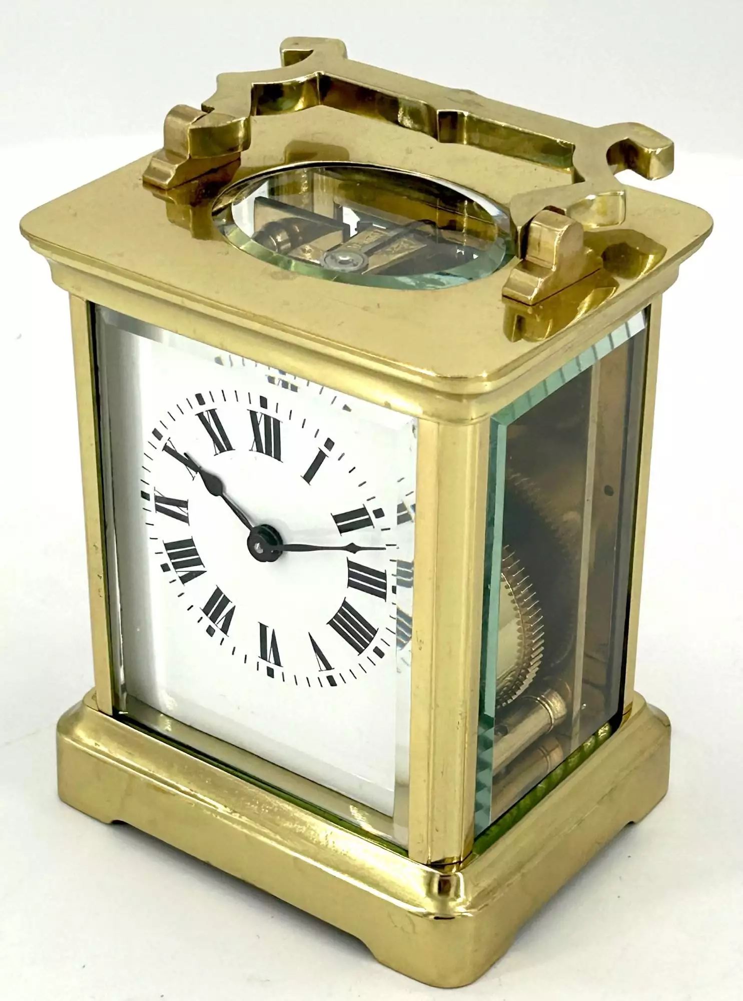 Antique Edwardian inlaid Mahogany Balloon Shape Mantel Clock C1905, view 6