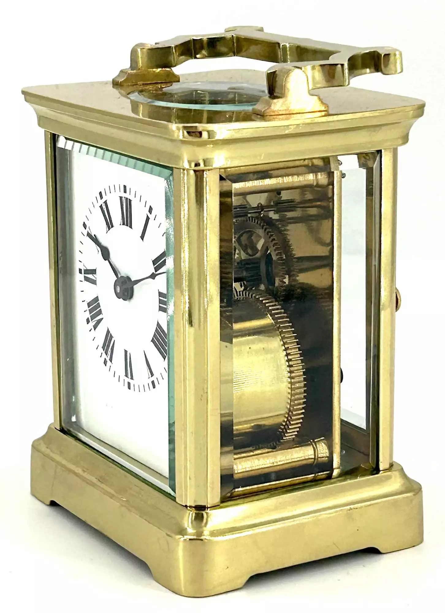 Antique Edwardian inlaid Mahogany Balloon Shape Mantel Clock C1905, view 5