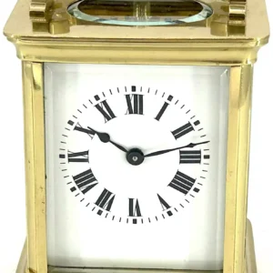 Unusual Antique Edwardian inlaid Mahogany Mantel Clock C1905, view 2