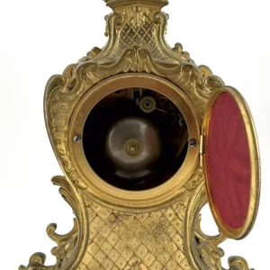 Fine Green Antique Hand painted Chinoiserie mantel Clock C1900
