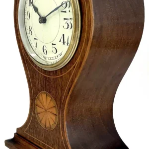 French Beige Antique Hand painted Chinoiserie mantel Clock C1900, view 2