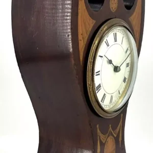 Antique Edwardian Balloon Inlaid Mantel Clock C1905, view 2