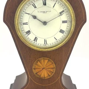 Antique Edwardian satinwood inlaid Mantel Clock C1910, view 2