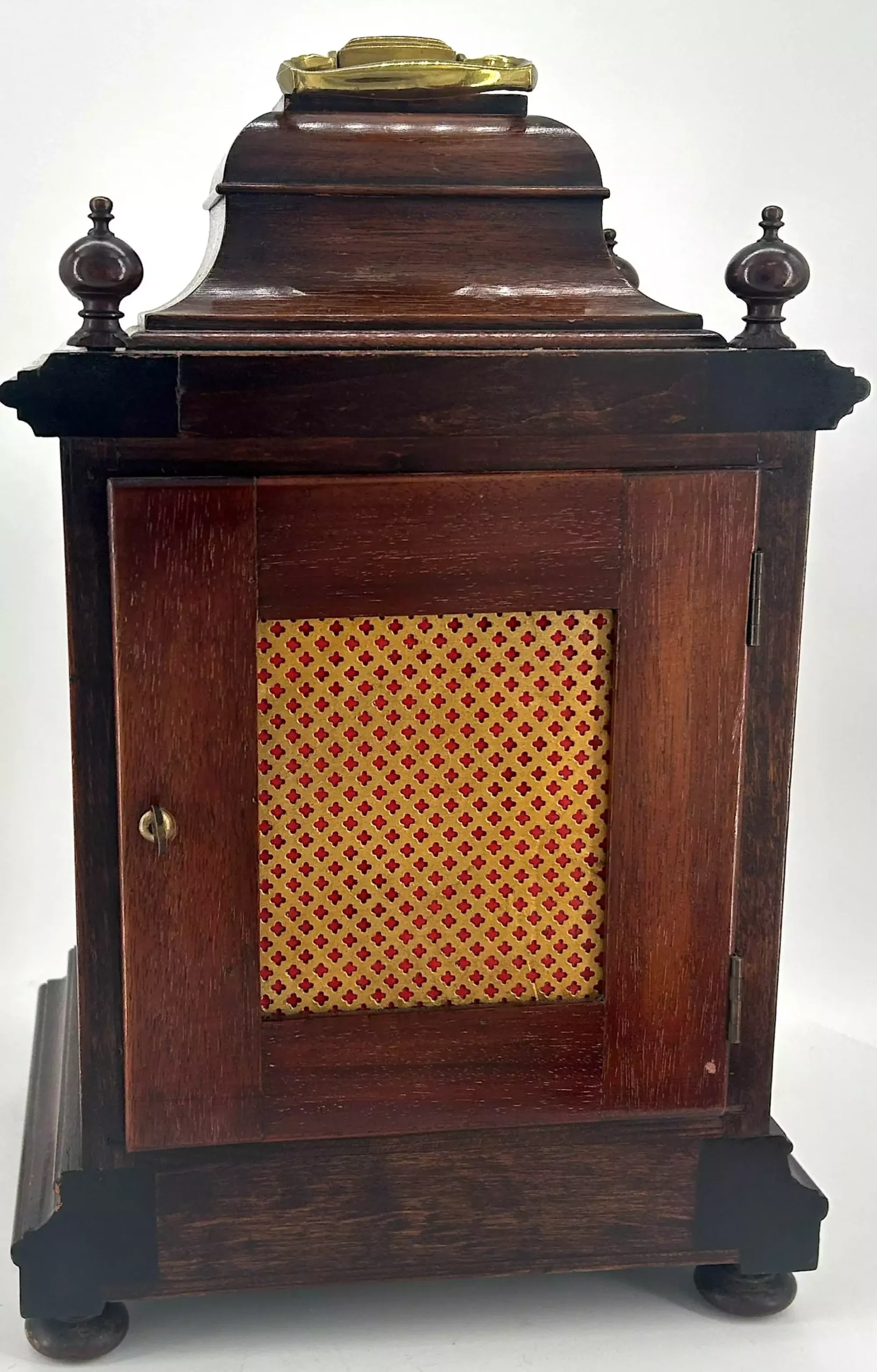 Wonderful Carved and inlaid Mahogany case Mantel Clock, ca1890, view 3