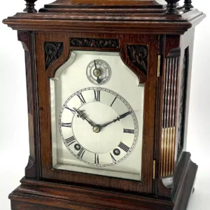 Wonderful Carved and inlaid Mahogany case Mantel Clock, ca1890