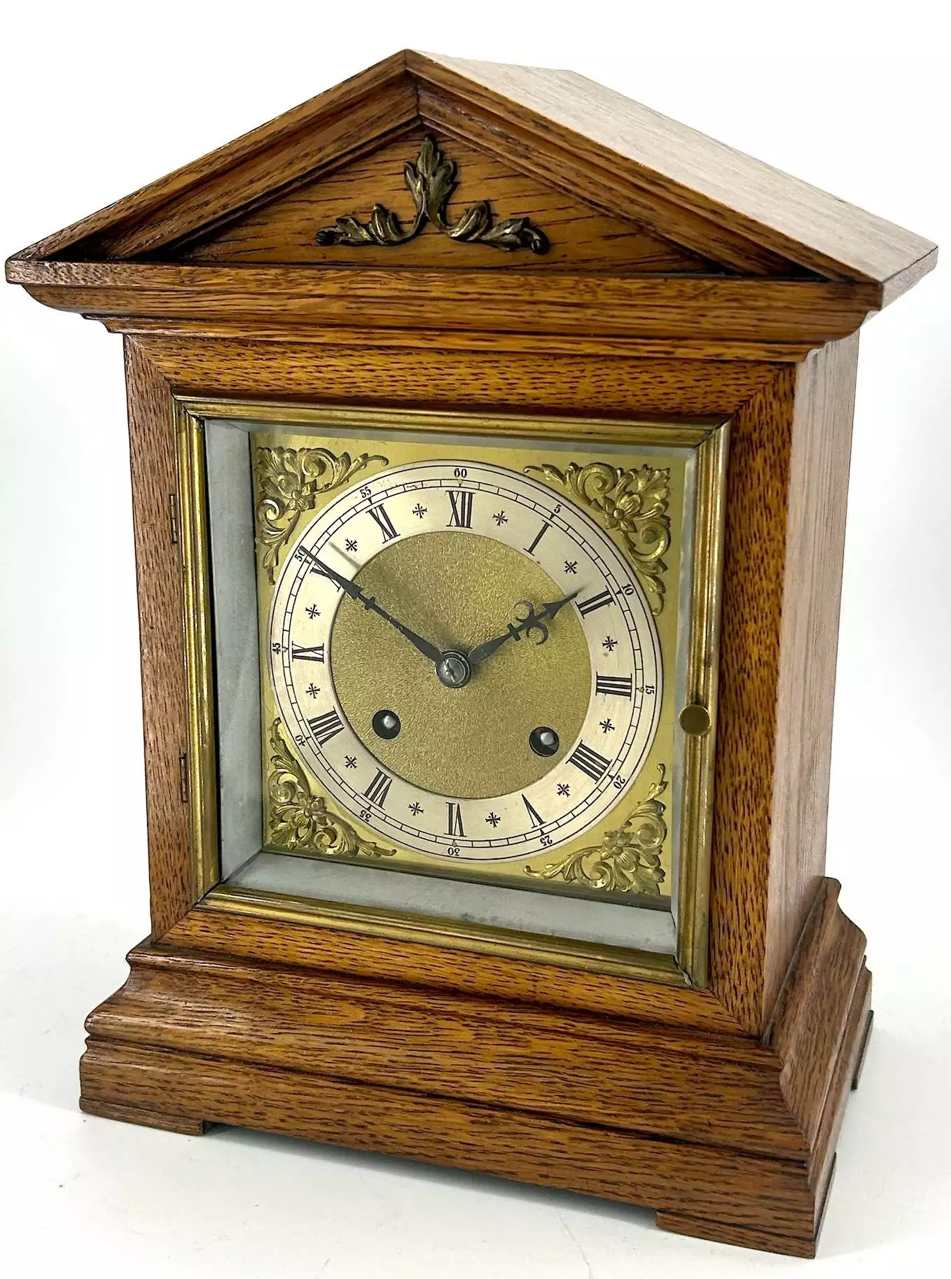 Wonderful Carved and inlaid Mahogany case Mantel Clock, ca1890, view 10