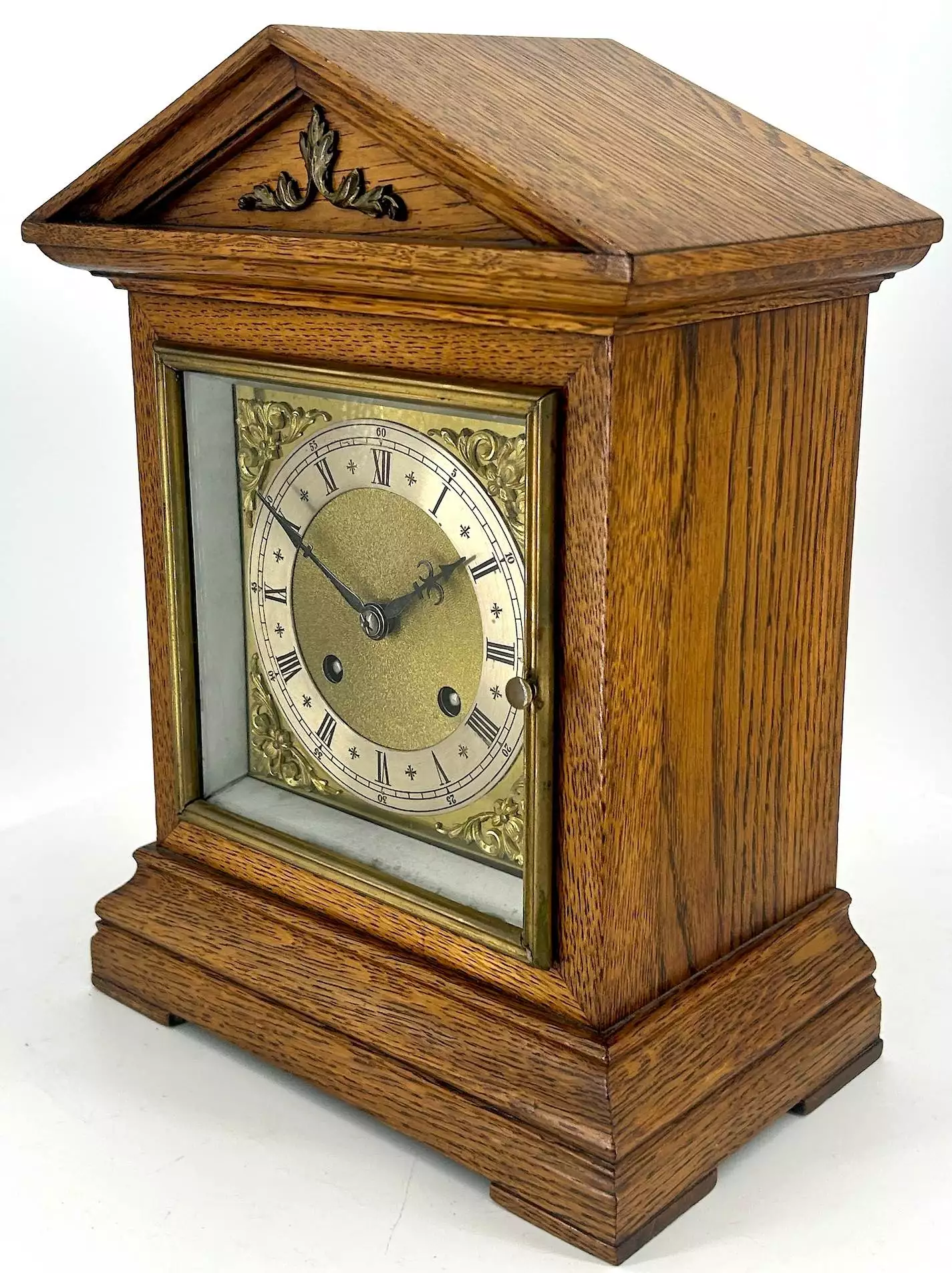 Wonderful Carved and inlaid Mahogany case Mantel Clock, ca1890, view 8