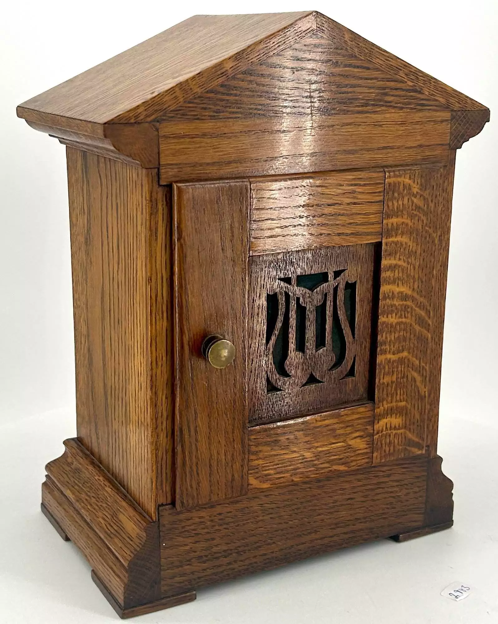 Wonderful Carved and inlaid Mahogany case Mantel Clock, ca1890, view 13