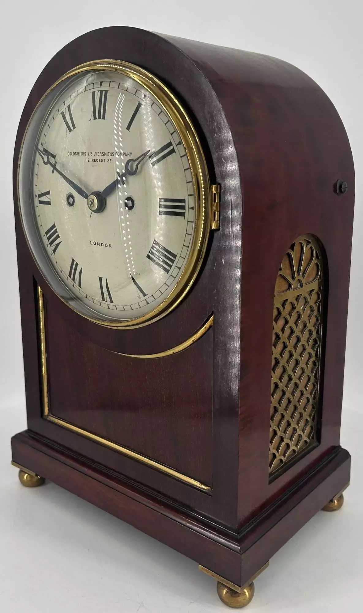 Fabulous Victorian English Mahogany Architectural cased twin Fusee Bracket Clock - ca1840, view 4