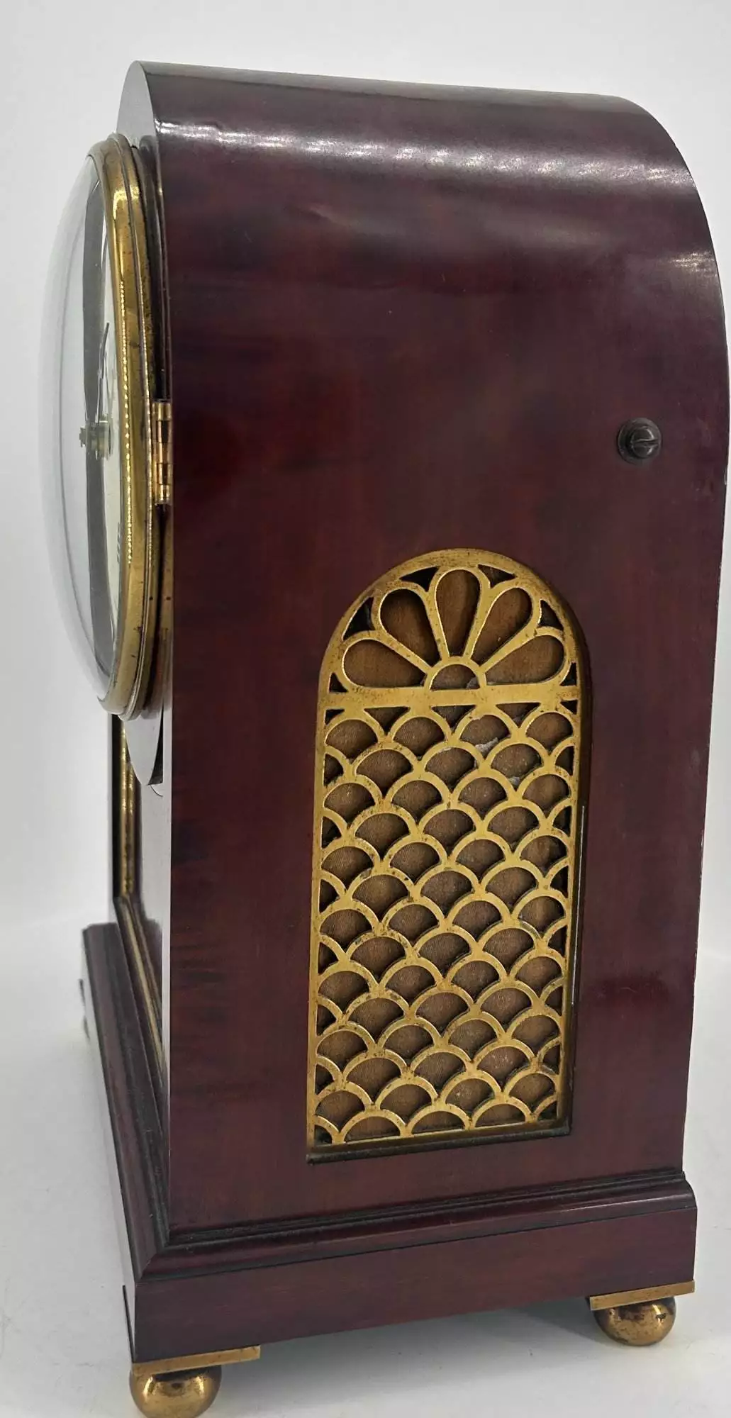 Fabulous Victorian English Mahogany Architectural cased twin Fusee Bracket Clock - ca1840, view 2