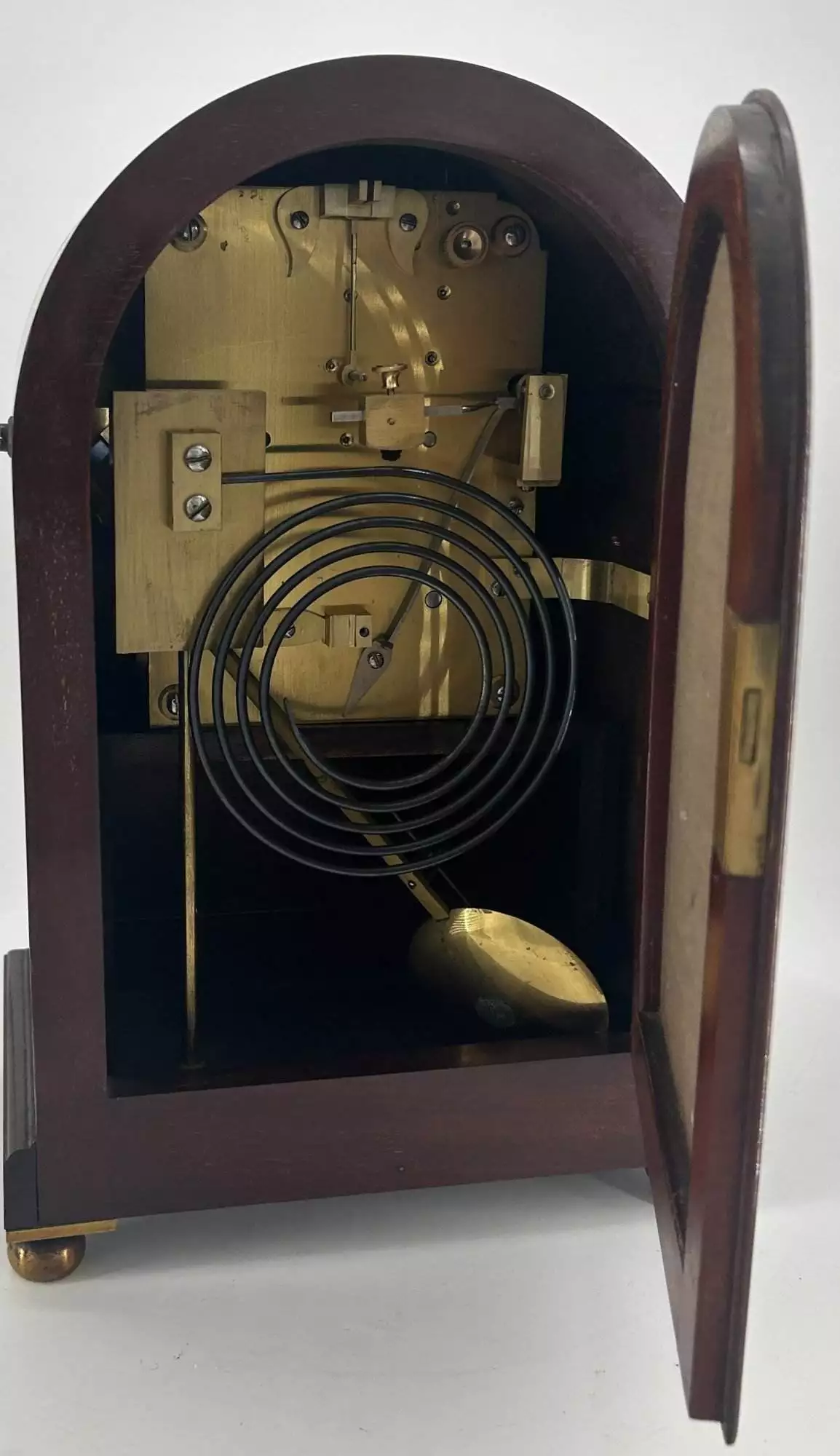 Fabulous Victorian English Mahogany Architectural cased twin Fusee Bracket Clock - ca1840, view 3