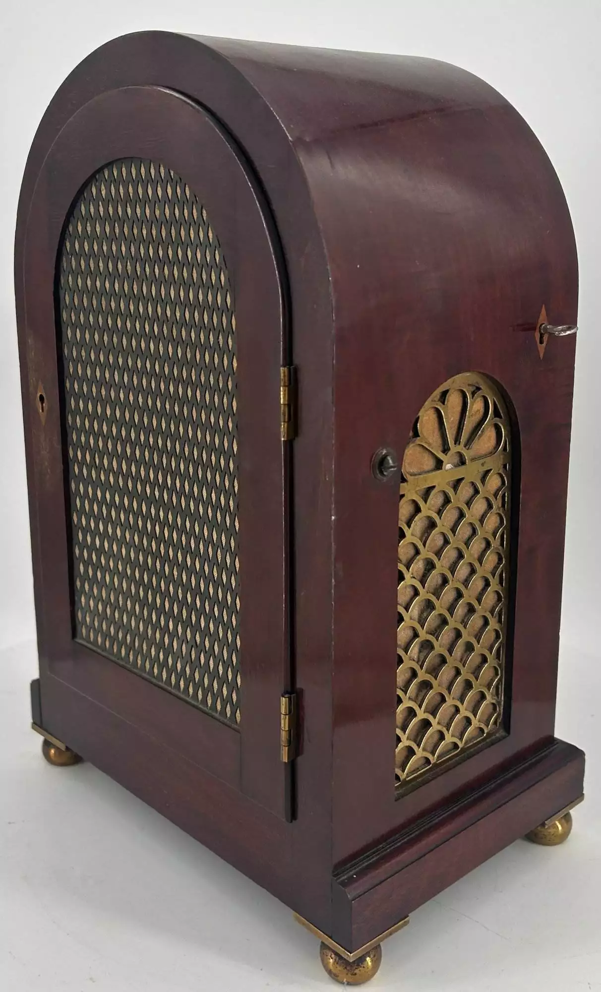 Fabulous Victorian English Mahogany Architectural cased twin Fusee Bracket Clock - ca1840, view 9