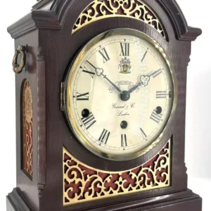 Victorian Antique French Boulle Tortoise shell Mantel Clock C1880, view 2