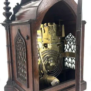 Rare Victorian Antique French Champleve figural Boulle Mantel Clock C1860