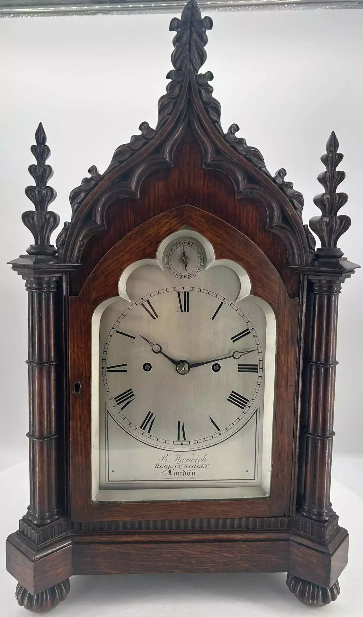 Rare Victorian Antique French Champleve figural Boulle Mantel Clock C1860, view 10