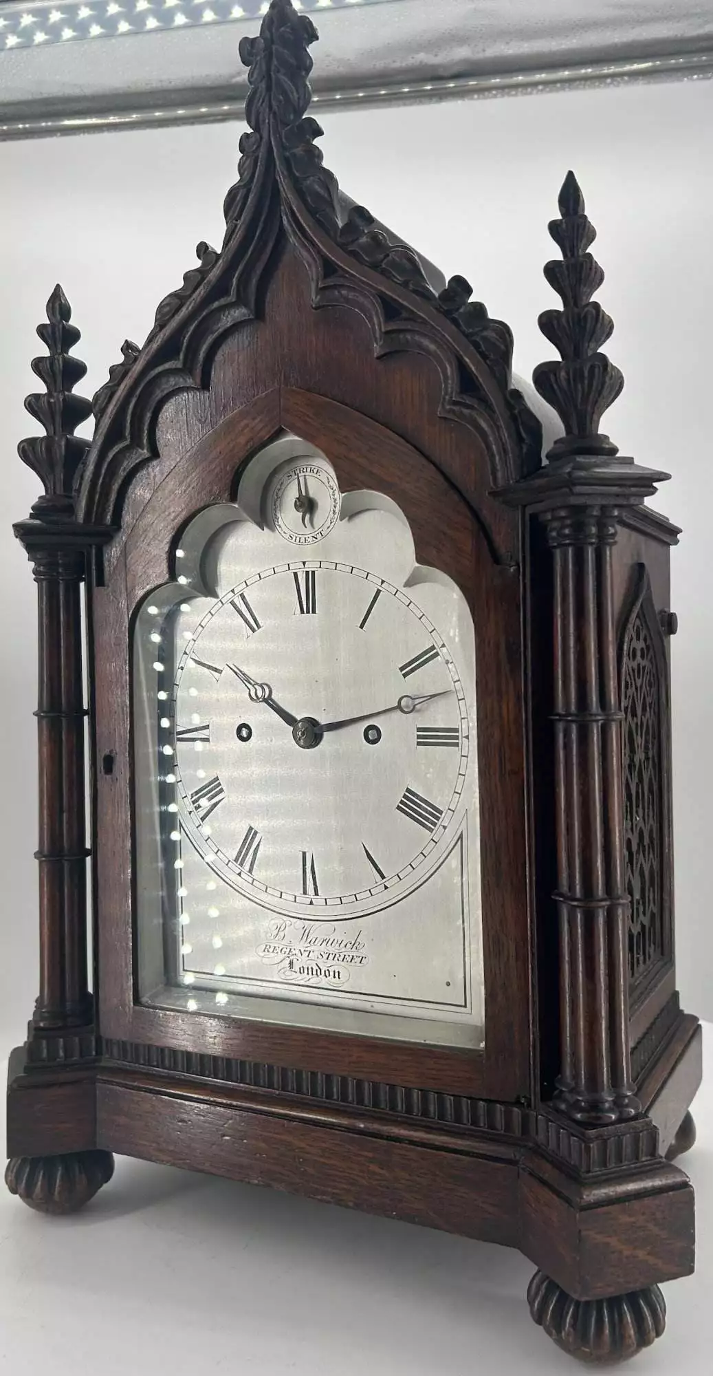 Rare Victorian Antique French Champleve figural Boulle Mantel Clock C1860, view 11