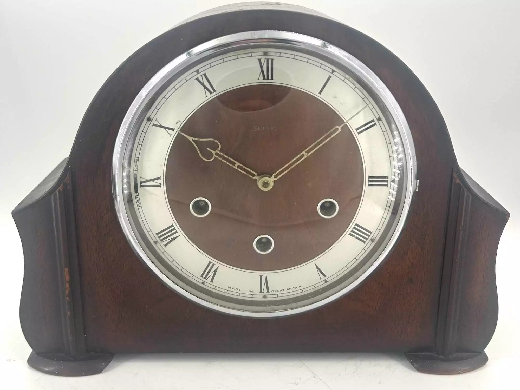 Mahogany case Single Fusee Dial Clock by Richardsons of Travistock - ca 1890