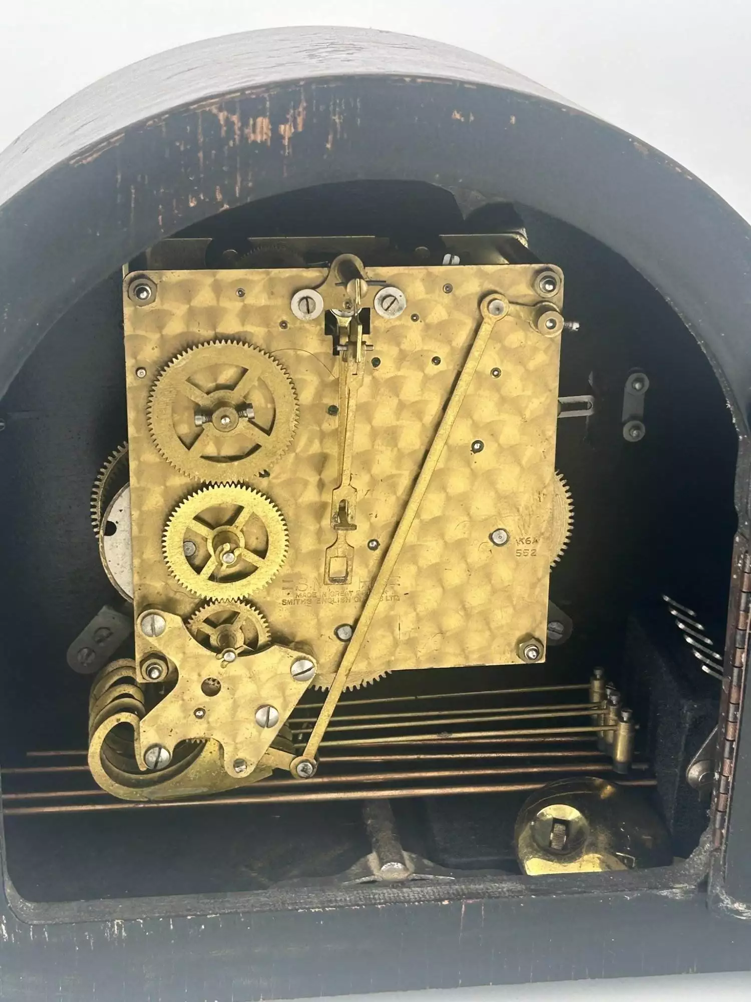 Mahogany case Single Fusee Dial Clock by Richardsons of Travistock - ca 1890, view 7