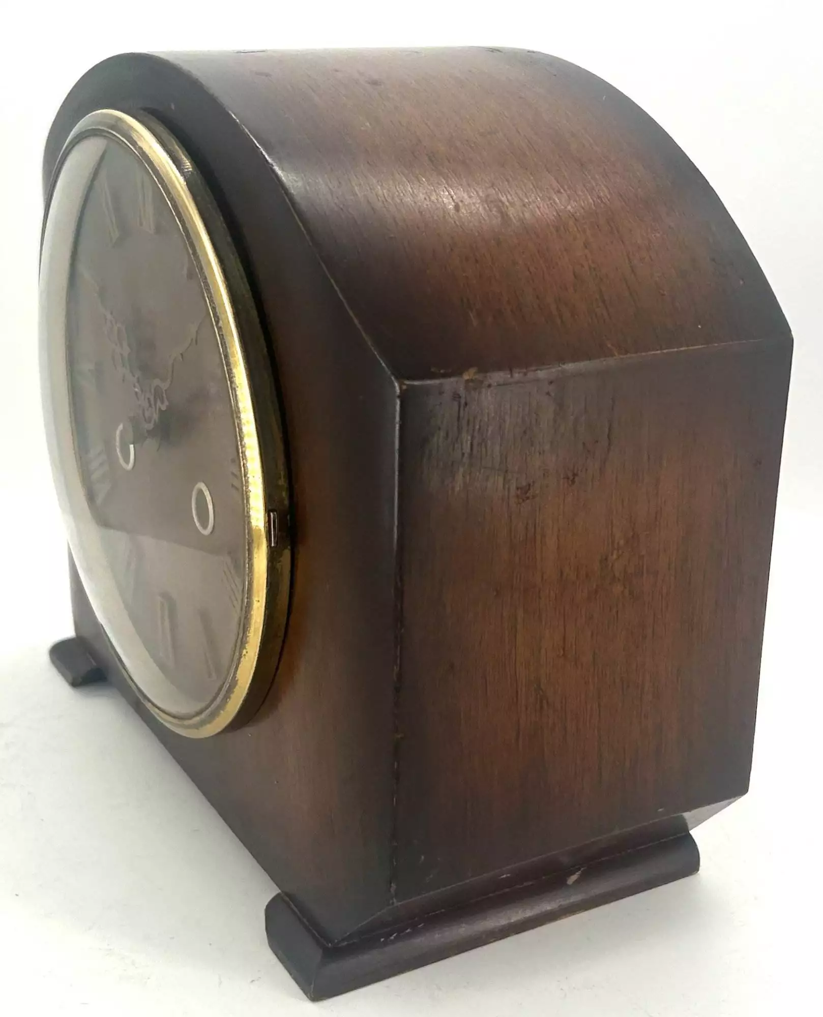 Wonderful Antique Art Nouveau Tulip Shape Mantel Clock C1900, view 2