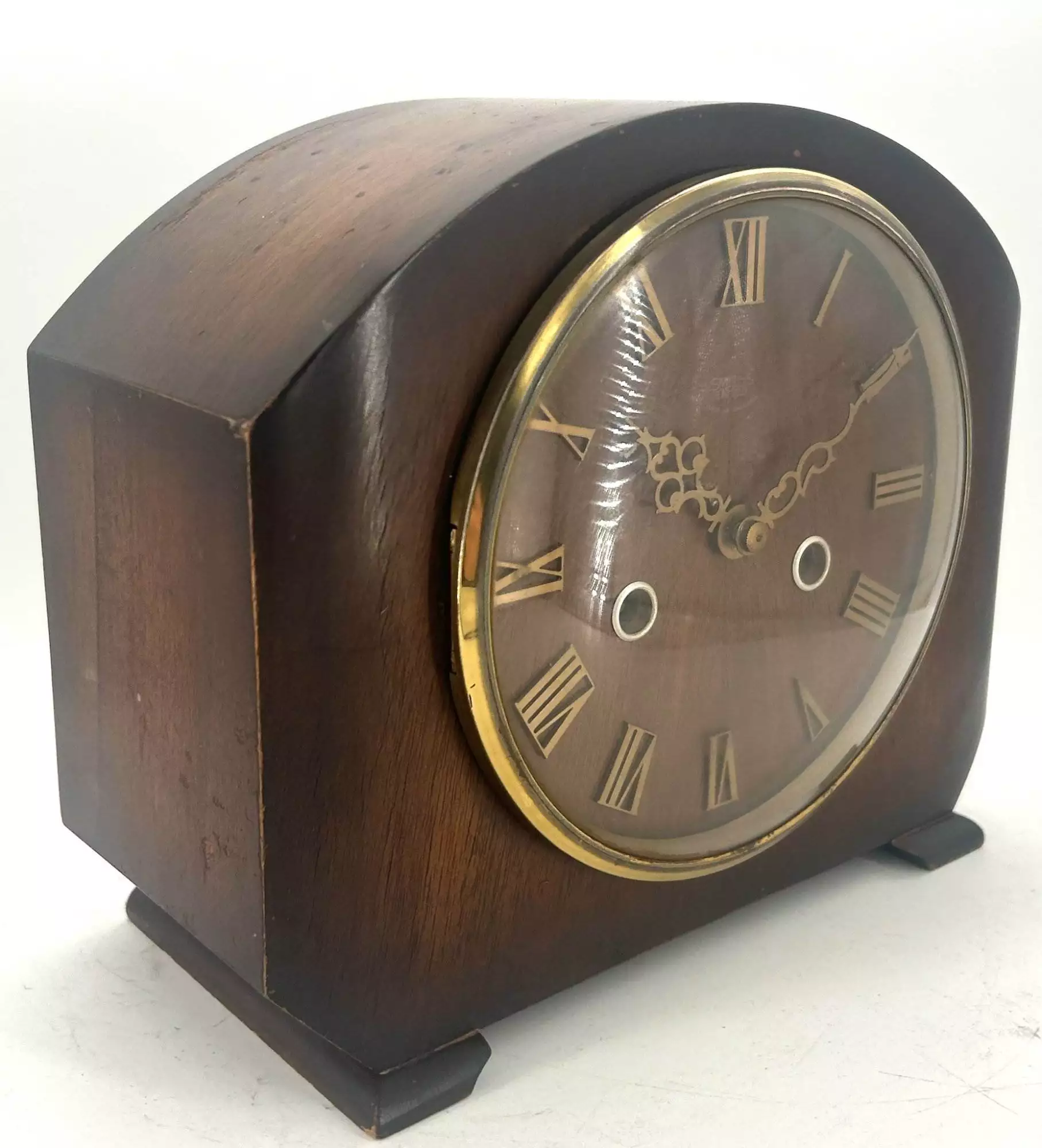 Wonderful Antique Art Nouveau Tulip Shape Mantel Clock C1900, view 8