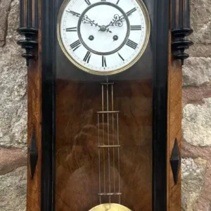 Fine Victorian Rosewood Carved Single Fusee Drop Dial Clock - Ca 1880