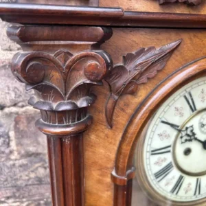 Lovely French Art Nouveau Figural Mantel Clock Set, Ca 1900, view 2